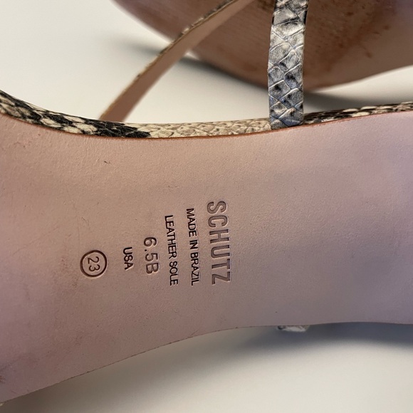 Schutz Kagenia Strappy Sandals Snakeskin Print Leather - Picture 3 of 6
